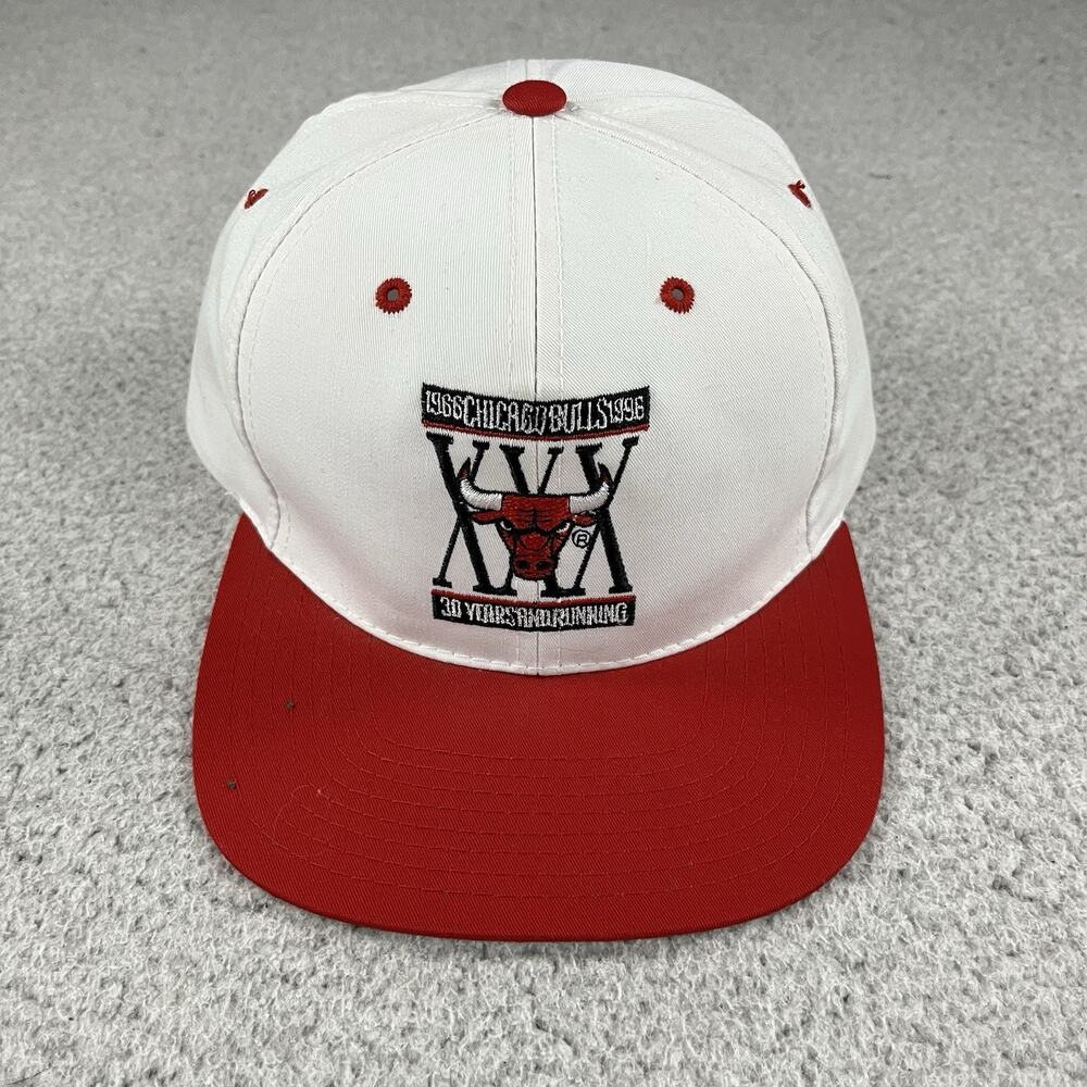 Vintage Chicago Bulls Hat Cap SnapBack 90s Champions NBA 3 Peat Adjustable